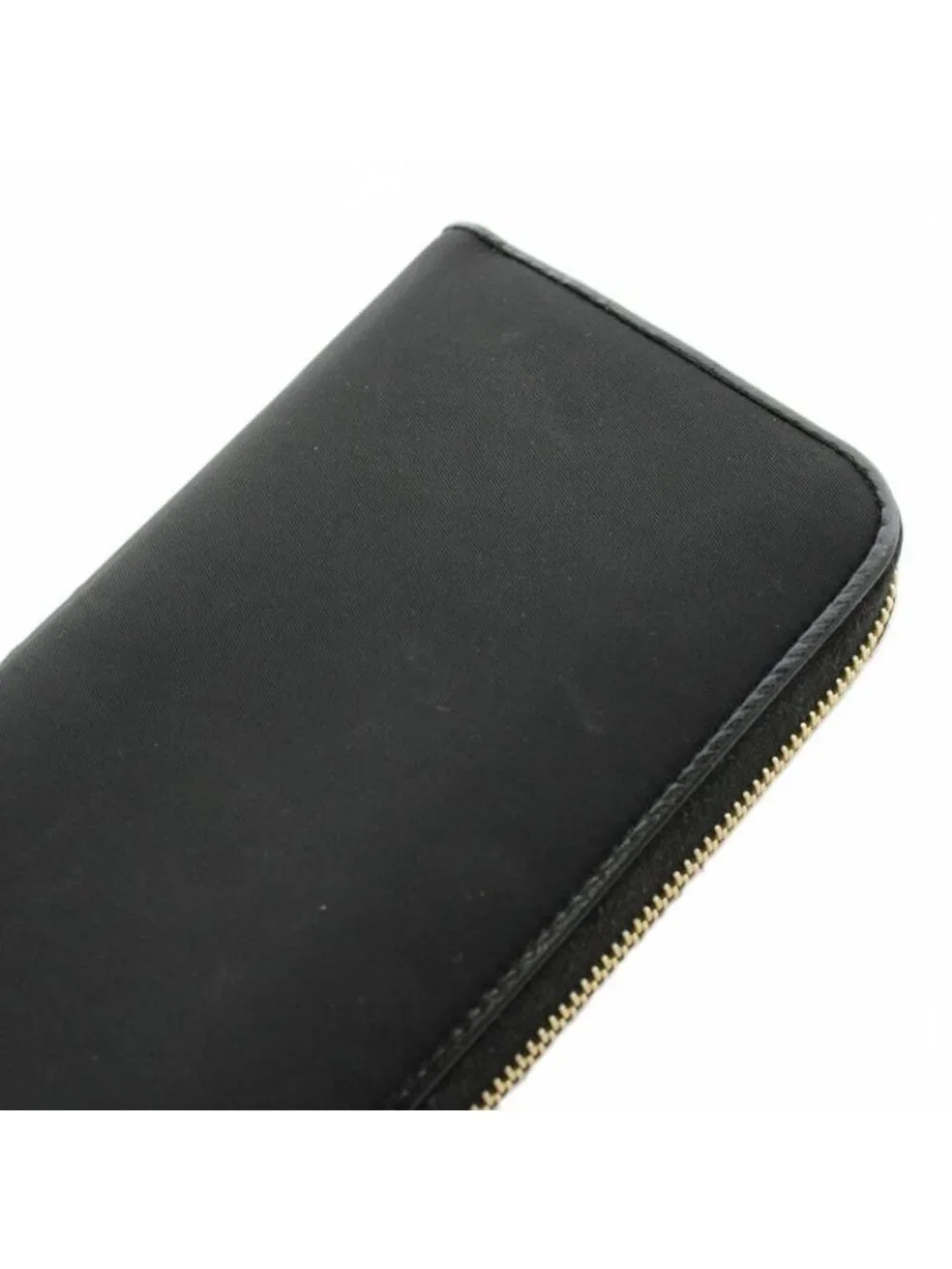 Prada Triangle Logo Plate Wallet Round Zip Coin Purse Nylon Black - Picture 7 of 9